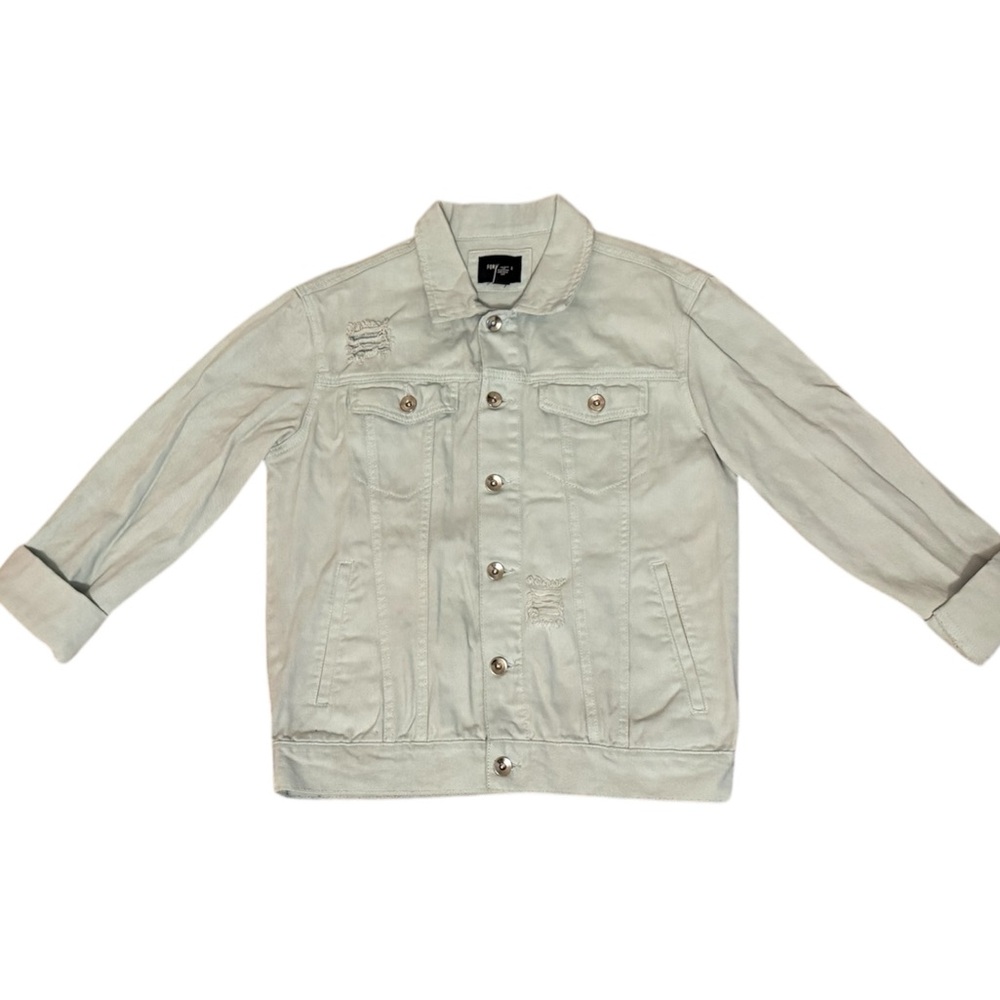 Ripped Jean Jacket (Teal Blue)